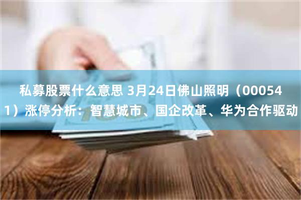 私募股票什么意思 3月24日佛山照明（000541）涨停分析：智慧城市、国企改革、华为合作驱动